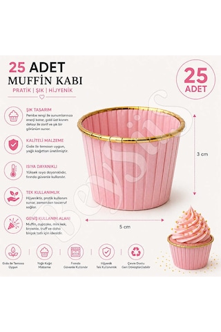 Muffin Kalıbı 25li Pembe