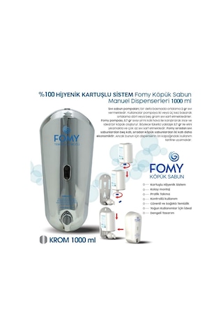 Fomy Köpük Sabun Krom Dispenser 1000 Ml-79