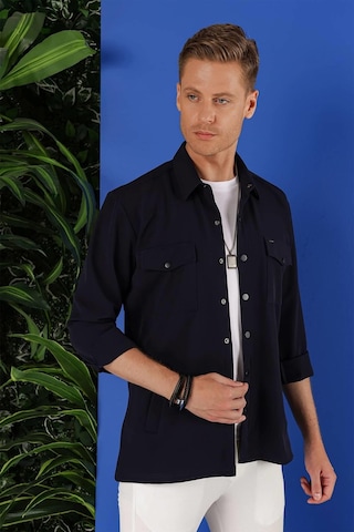 Efor G 1534 Slim Fit Lacivert Klasik Gömlek Lacivert