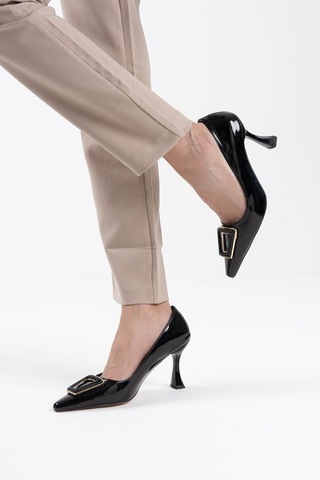 Nora Kadın Siyah Rugan Ayakkabı Muhtelif