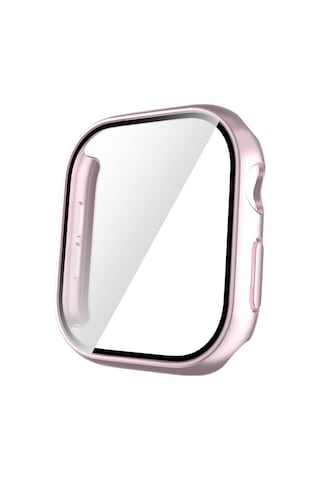 Watch 10 42mm Sert Pc Kasa Ve Ekran Koruyucu Mkst Watch Gard 35 - Pembe Koyu