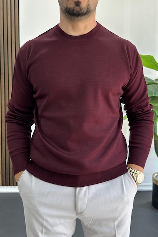 Edwox Erkek Bisiklet Yaka Normal Kalıp Kazak Bordo Edw410 Bordo
