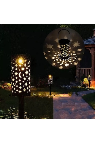 2'li Solar 43 Cm Güneş Enerjili Bahçe Lambası Solar Dekoratif Kazık Aydınlatma Balkon Teras Yürüyüş Yolu 85013462