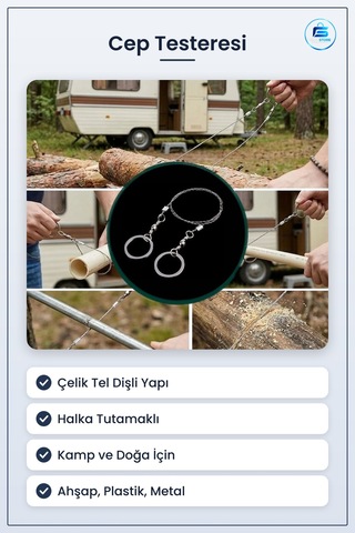 Taşınabilir Cep Testeresi Çelik Tel Kamp Karavan Balıkçılık Avcıl