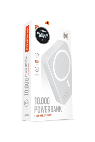 15w Samsung Galaxy S25 İleuyumlu Magsafe Destekli Beyaz Powerbank- Stand 10000mah Txm10 BEYAZ