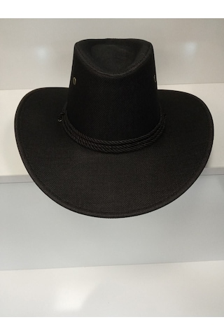 Suyutti Arıcı Store Yeni Sezon Geniş Model Siyah Hasır Kovboy Şapka Siyah
