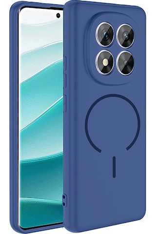 Xiaomi Redmi Note 14 Pro 5g Kılıf M-safe Şarj Özellikli Zore Meta Kapak Lacivert