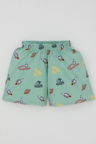 Breeze Erkek Bebek Şortlu Pijama Takımı Galaksi Macerası Temalı 9 Ay-3 Yaş, Su Yeşili