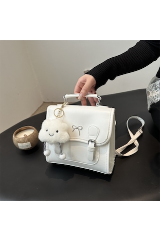 Lyon Basit Ve Taze Beyaz Sırtçantası Beyaz