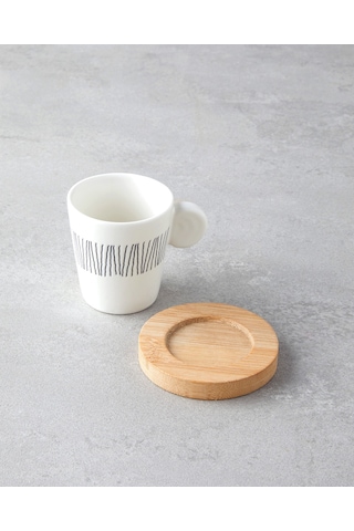 English Home Bona Stoneware 6 Parça 3 Kişilik Kahve Fincan Takımı 70 Ml Siyah-beyaz-bej Siyah-beyaz-bej