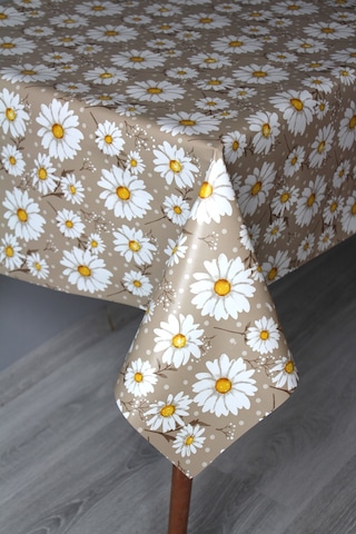 Elyaf Silinebilir Pvc Muşamba Masa Örtüsü 1754-1 Minipapatya Kahverengi