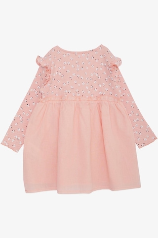 Breeze Kız Çocuk Uzun Kollu Elbise Çiçek Desenli Düğmeli Omuzu Fırfırlı 2-6 Yaş, Pembe-pembe Pembe