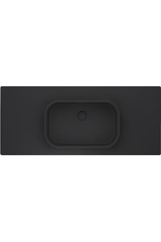 Real Stone Pure Etajerli 60x50 Antrasit Granit Banyo Lavabosu Antrasit