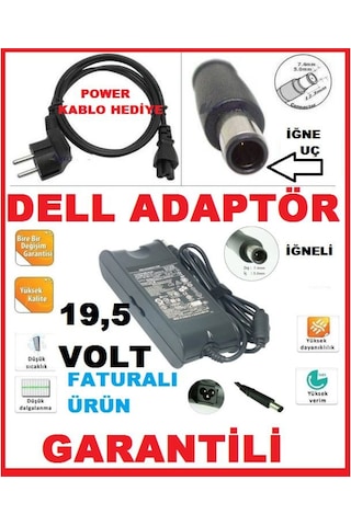 Dell Laptop Notebook Dizüstü Bilgisayar Uyumlu Iğne Uç Şarj Aleti
