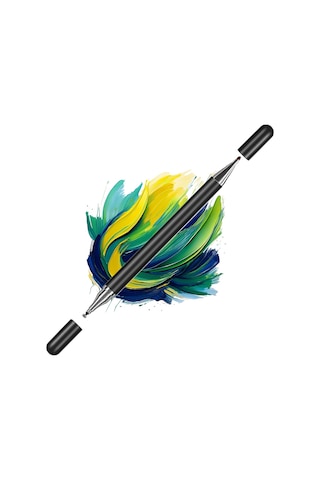 Samsung Galaxy Tab A11 X130 İle Uyumlu Çift Uçlu Hassas Dokunmatik Stylus Kalem Gecikmesiz Siyah