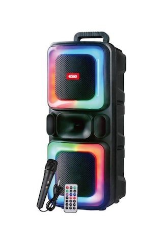 Rgb Işıklı Mikrofonlu Karaoke Seti Ve Bluetooth V5.0 Güçlü Hoparlör - Uzaktan Kumandalı