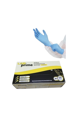 Nitril Muayene Eldiveni Pudrasız Mavi M Beden 100'lü Paket