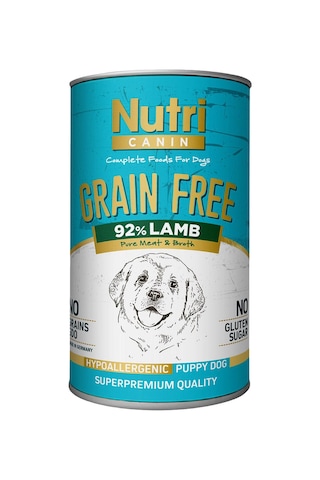 Nutri Canin Tahılsız %92 Kuzu Etli Konserve Yavru Köpek Maması 4 x 400 G