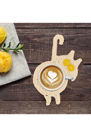 Suntek Magideal Sevimli Kahve Ve Çay İçeceği Coaster İçecek Beyaz