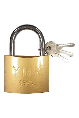 Ymk Asama Kilit Sarı Boyalı 63 Mm Extra Sağlam Gövde 3 Anahtarlı Ürün Kodu :ymk-1263b Ymk-63-mm
