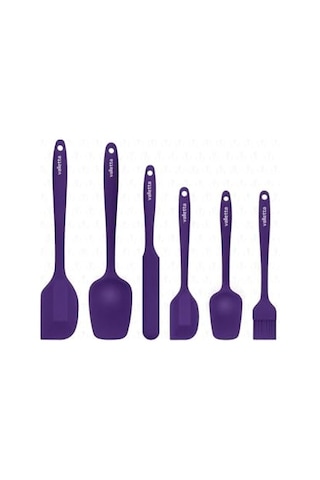 Dayanıklı Yanmaz Yapışmaz Silikon Spatula Seti 6 Parça Turuncu Genel