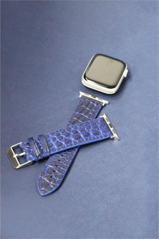 Apple Uyumlu Watch Kordon Lacivert Croccodile 38-40-41 Mm