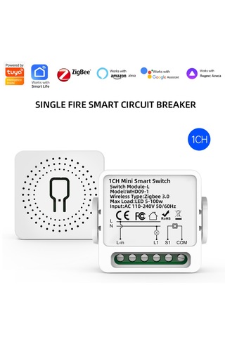 Tuya Zigbee Nötr Gerektirmeyen 1ch Nötrsüz Akıllı Röle Akıllı Anahtar