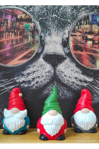 3 Lü Şans Cücesi Dekoratif Yılbaşı Süsü 3 Lü Set