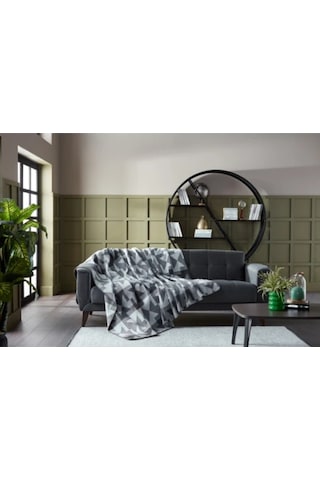 Doqu X Origami Battaniye Çift Kişilik Gri Diğer