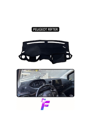 Peugeot Rifter Uyumlu Torpido Örtüsü Yansıma Önleyici Tam Koruma Kolay Ve Hızlı Montaj J24 Siyah