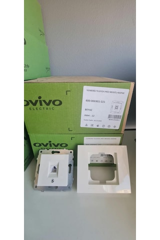 Ovivo Grano Beyaz Nümeris Prizi Çerçeve Dahil Rj11 Telefon Prizi