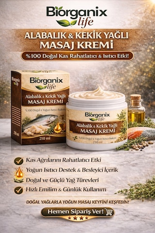 Life Alabalık & Kekik Yağlı Masaj Kremi 210 Ml Yoğun Rahatlatıcı & Isıtıcı Etki