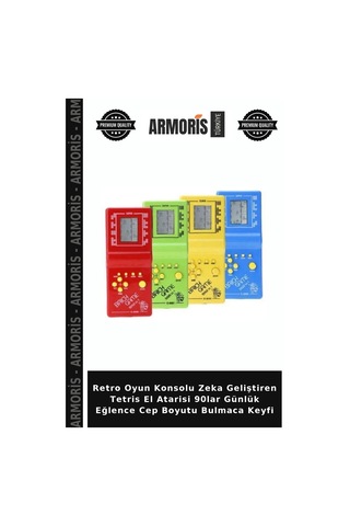 Retro Oyun Konsolu Zeka Geliştiren Tetris El Atarisi 90lar Günlük Eğlence Cep Boyutu Bulmaca Keyfi