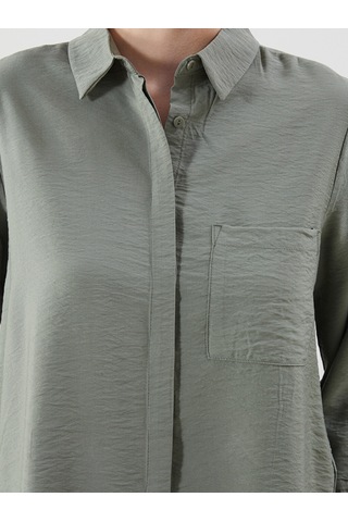 Lcwaıkıkı Classic Yeşil Loose Fit Kadın Gömlek