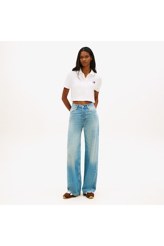 Tommy Hilfiger Cropped Short Sleeve Kadın Beyaz Polo Dw0dw21363 2800324