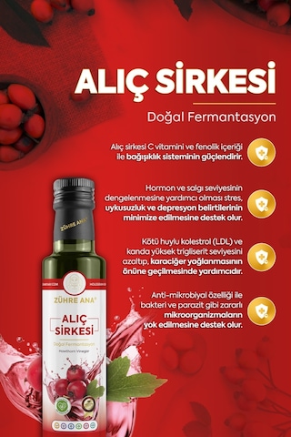 Zühre Ana Alıç Sirkesi Doğal Fermantasyon Hawthorn Vinegar 500 ML