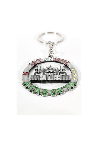 İstanbul Ayasofya Temalı Yuvarlak Anahtarlık Eskitme Gümüş Tarihi Ve Kültürel Şık Çanta & Anahtar Çok Renkli