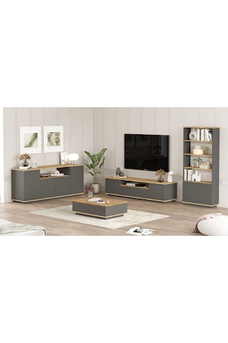Robin Home Loft Tv Ünitesi Orta Sehpa Konsol Kitaplık 4'lü Set...