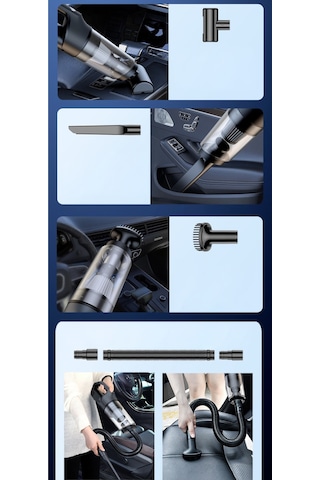 Vc006 50w 4000 Mah Bataryalı Kablosuz Çok Fonksiyonlu Araç Süpürge - Siyah Cn