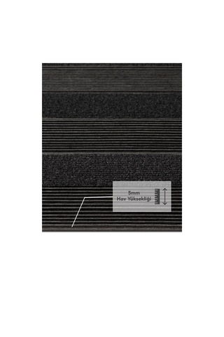 Ps034a Siyah Kaymaz Taban Nem Alıcı Toz Alıcı Kapı Önü Paspası Uv Dayanıklı 45x70 Cm