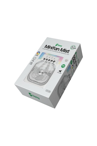 Feny Fn-f65, Beyaz, 3 Kademeli Hız, Buharlı Ferahlık, Rgb Aydınlatma, 6" Kanat, Masaüstü, Dahili 1800mah Bataryalı, Type-c Şarj Girişli, Vantilatör