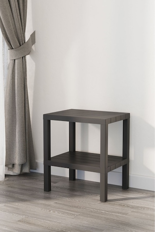 2 Katlı Dikey Raf, Plastik Sehpa, Çiçeklik, Saksılık, Banyo Mutfak Rafı, Siyah Siyah