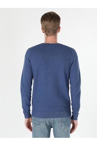 Colin's Regular Fit Bisiklet Yaka Normal Kesim Mavi Erkek Kazak CL1046786_Q1.V2_INN İndigo