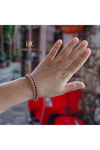 Dmt Copper Home %100 El Yapımı Bakır Bileklik,doğal Antibakteriyel Bakır Bileklik, Sağlık Dostu 2 Li Takım Işıklı Kutulu 84571527