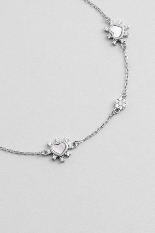 So Chic Aşk Yıldızı 18 Ayar Beyaz Altın Kaplama 19 Cm Gümüş Minimal Bileklik Rodyum