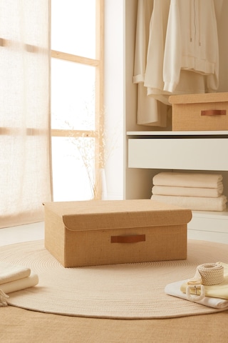 Ocean Home Textile Jüt Kapaklı Kutu 48 x 40 x 19 cm