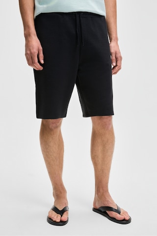 Grımelange HUJSEN Erkek Beli Lastikli Cepli Relaxed Fit Siyah Şort