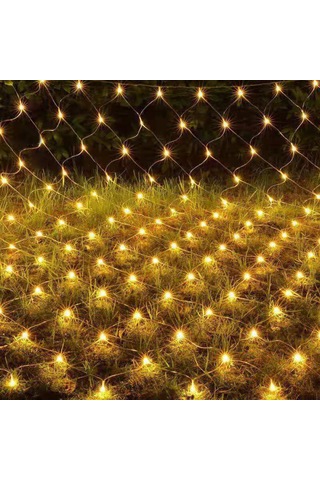 Skycity Dış Mekan Güneş Enerjili Ağı Lambası, Noel Bahçe Parkı Dekorasyonu, 1.5x1.5m 96 Led Beyaz Işık, Avrupa Standartı 220v Uç Takılı Beyaz