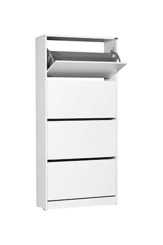 Flat Duo 4 Katlı Geniş Ayakkabılık Dolabı - Beyaz