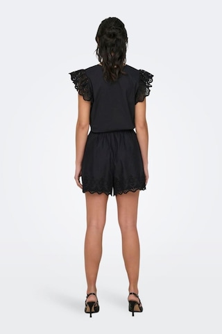 Only Onllou Lıfe Emb Loose Shorts Wvn Siyah Renkli